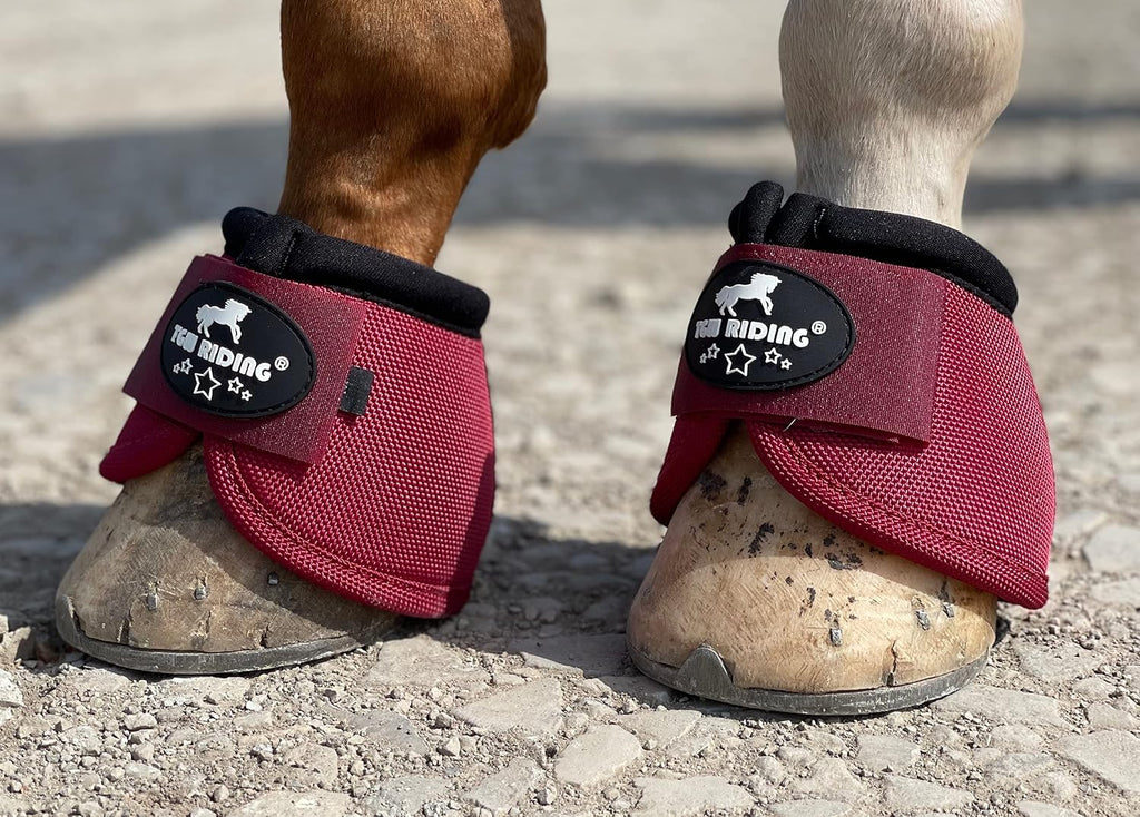 2520D Horse Bell Boots No-Turn Horse Bell Boots, Equine Ballistic Hoof Overreach Bell Boot, Pair
