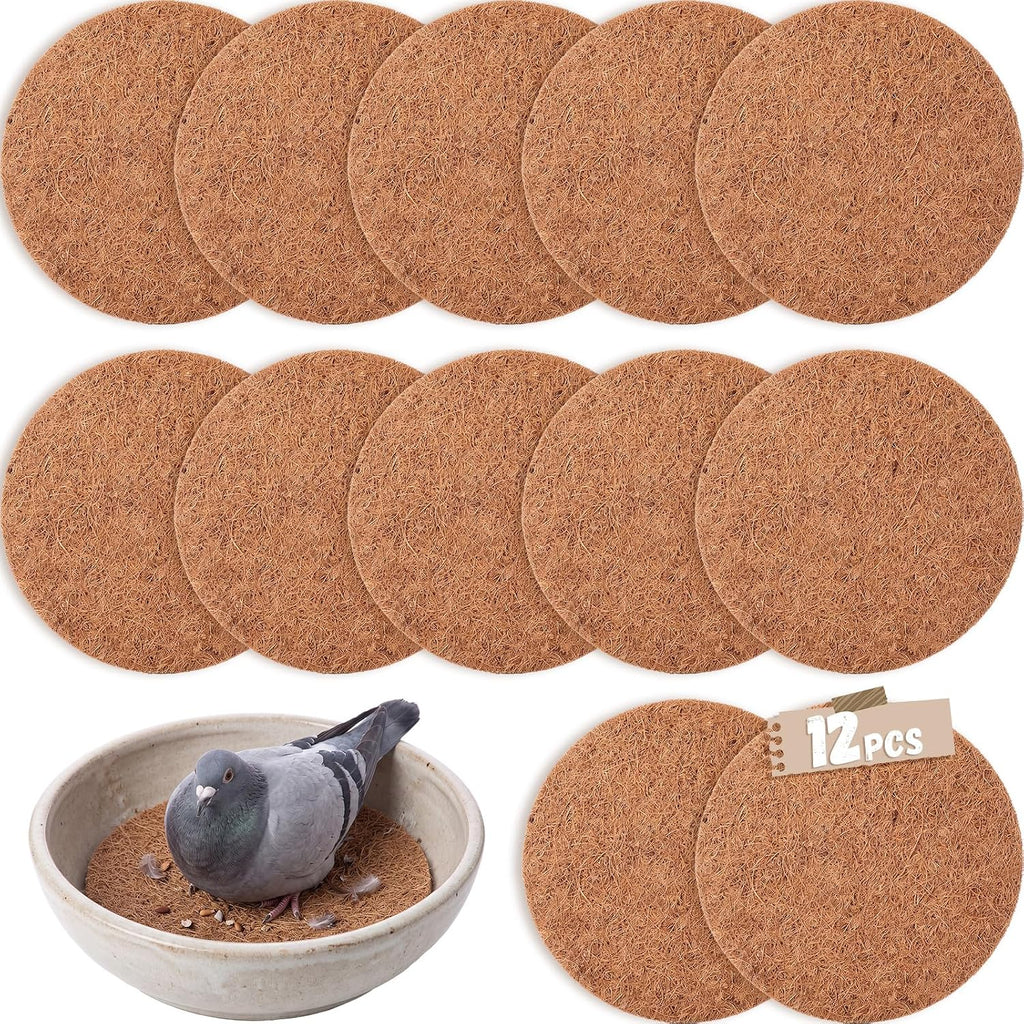 Mifoci 12 Pcs Pigeon Nest Pads, 8.3" Coconut Fiber Bird Breeding Mats