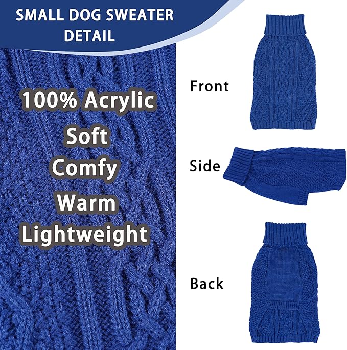 Dog Sweaters for Small Dogs Cute Knitted Chihuahua Clothes Warm Dog Clothes - Image 4