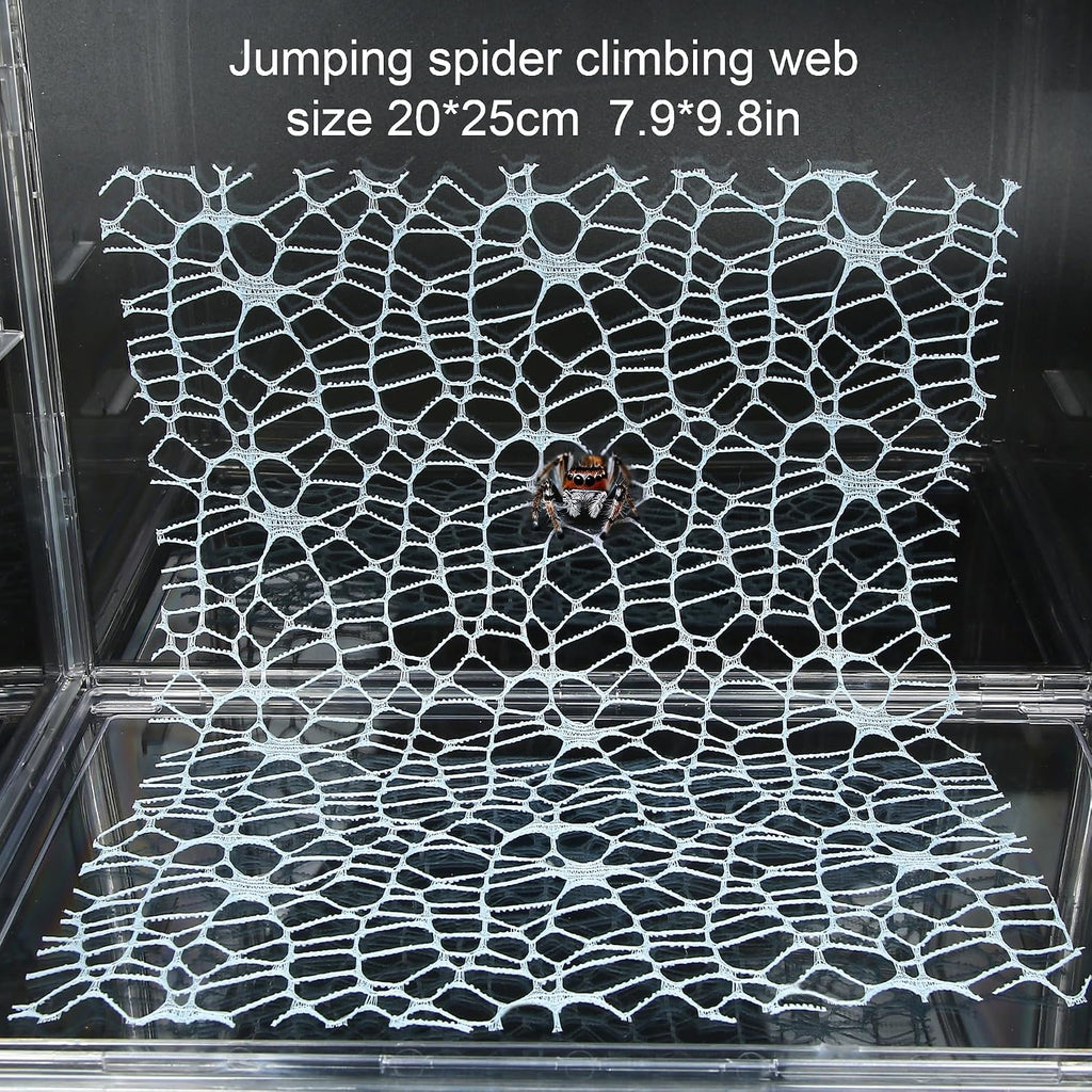 Jumping Spider Accessories, 3 Pcs Jumping Spider Natural Cotton Rope Bridge, Swing & Climbing Net Handmade Magnetic Mounting, for Medium and Small Jumping Spider Terrarium Enclosures
