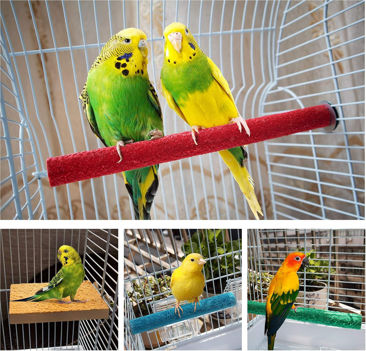 Bird Perches for Conure Stand Natural Wood Platform Bird Nail Trimming Perch Paw Grinding Stick for Parakeet Cockatiels Parrot Perch Bird Cage Accessories