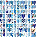 100 Pcs Winter Dog Bandanas Bulk Pet Bibs Blue Triangle Scarf Snowflake Pet by Huhumy