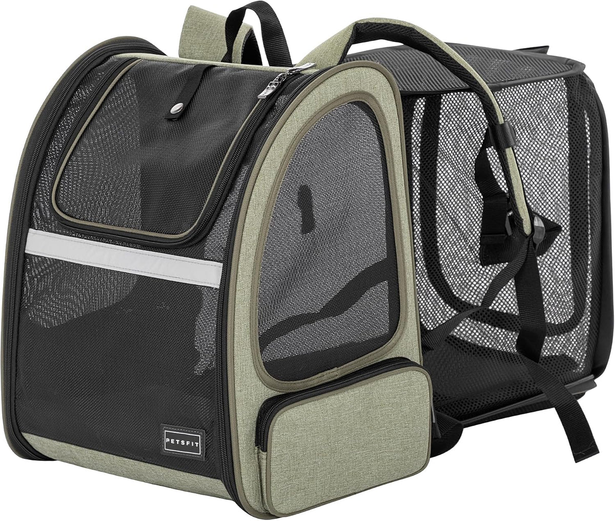 Petsfit Expandable Cat Backpack Carrier for Cats and Small Dogs, 18 lb