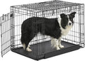 MidWest Homes for Pets Intermediate Ovation Double Door 36-inch Folding Metal Dog Crate, Front and Up & Away Side Doors, Space-Saving Design