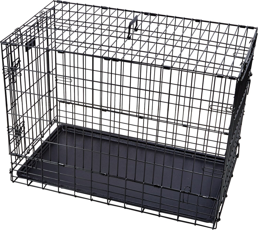 MidWest Homes for Pets Solutions Series Large Side-by-Side SUV Dog Crate, Double Door Folding Metal Cage Designed to Fit in SUVs & Vans, for Dogs up to 90 Lbs