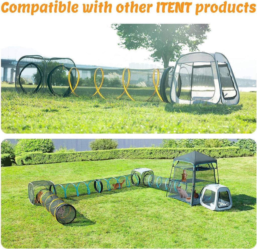 Portable Cat Playpen, Trapezoidal Design for Better Standing, Foldable Pet Tent for Indoor and Outdoor Use of Kitten and Puppy, Dog Play Enclosure with Removable Bottom, Cat Houses & Condos