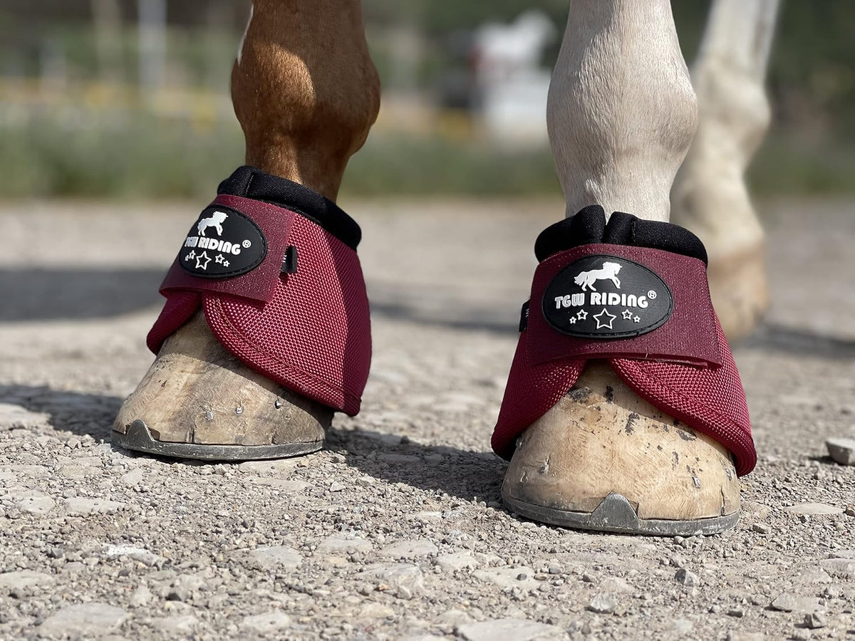 2520D Horse Bell Boots No-Turn Horse Bell Boots, Equine Ballistic Hoof Overreach Bell Boot, Pair