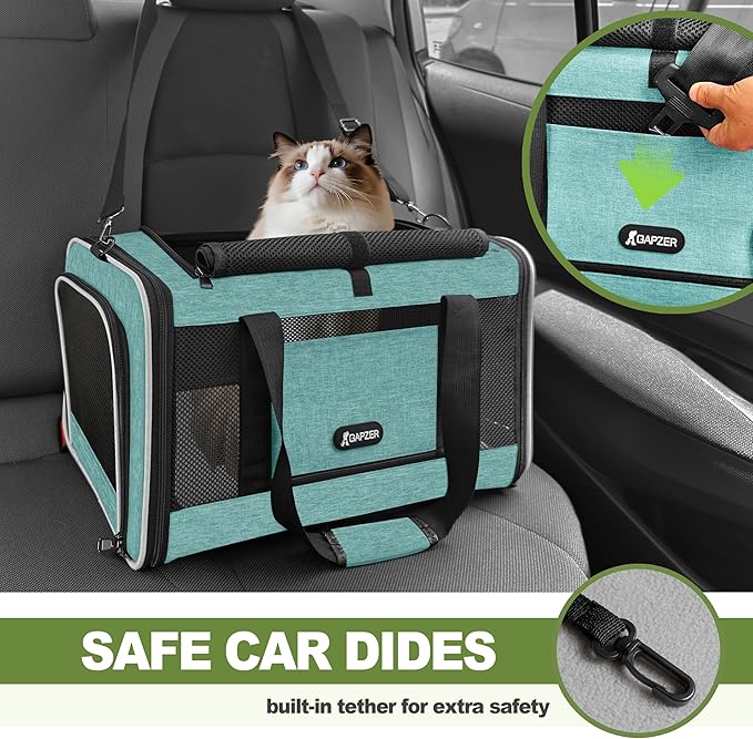 Cat Carrier 18"x11"x11" TSA Approved Ventilated Top Open Softsided Pet Air - Image 8