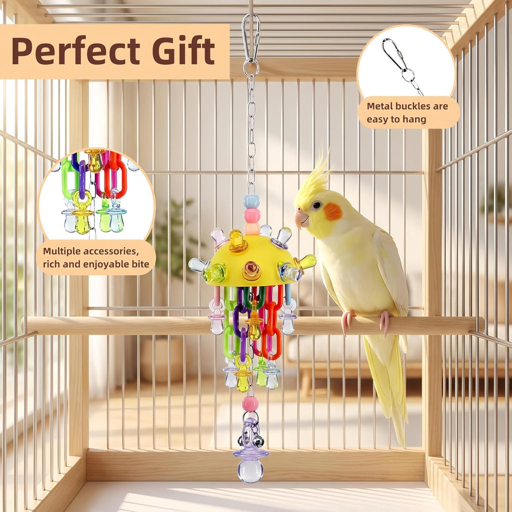 Bird Plastic Toys with Acrylic Pacifiers and Bell