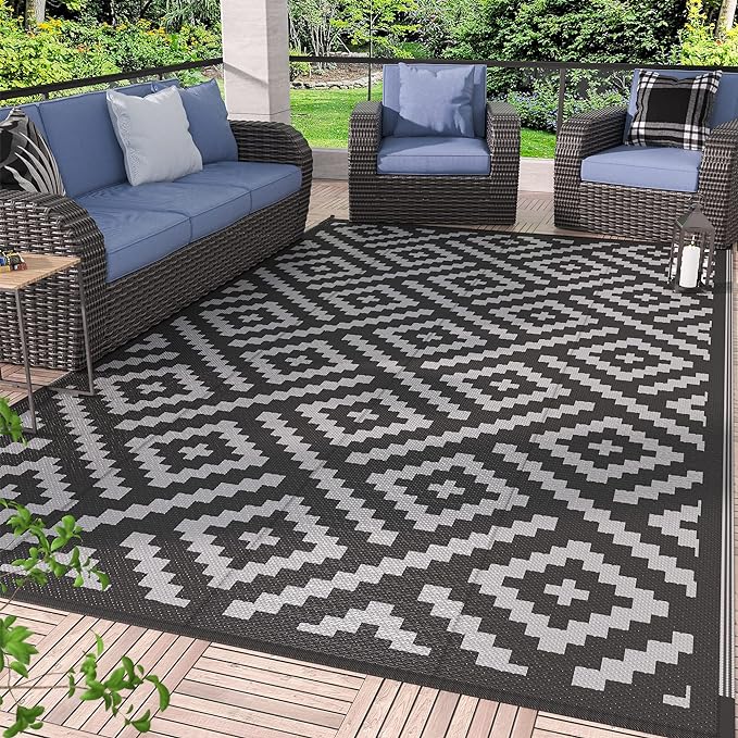 GENIMO Outdoor Rug 4x6 Waterproof, Reversible Mats, Outdoor Area Rug, Plastic by GENIMO