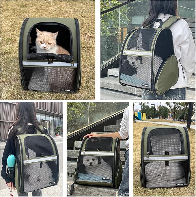Cat Backpack Carrier for Small Dogs and Medium cat Puppy Kitten Bunny Pet - Image 3