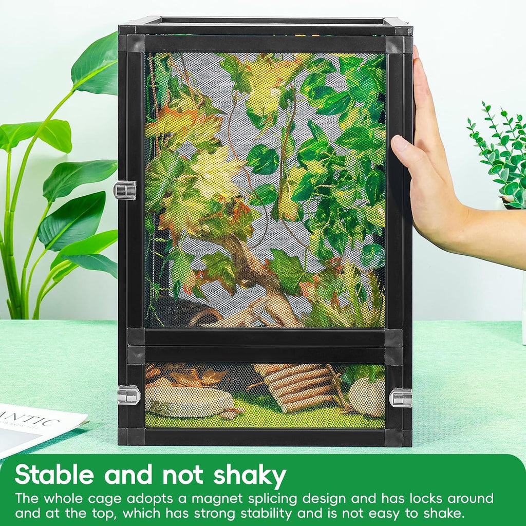 13 Gal Foldable Reptile Terrarium for Gecko & Dragon