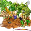 22PCS Bearded Dragon Tank Accessories with Moss Cave Hideout