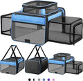Top and 2 Sides Expandable Pet Carrier 17x11x9.5, TSA Airline Approved Small by SHARLOVY