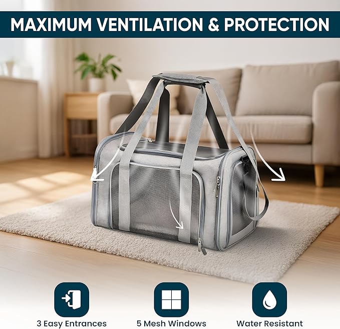 Pet Travel Carrier Bag – Airline Approved Soft-Sided Dog & Cat Carrier - Image 4