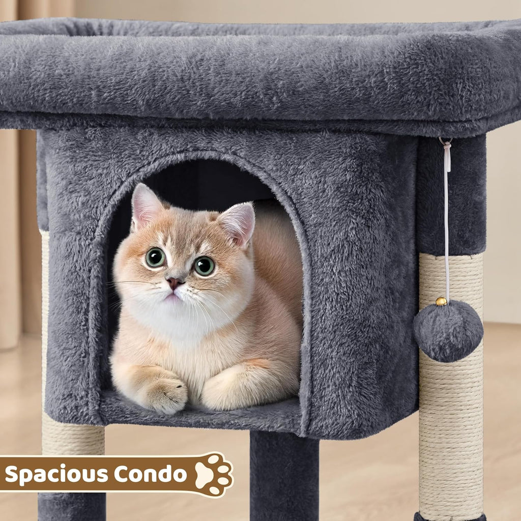 Yaheetech Small Cat Tree 23.5in for Kittens & Senior Cats, Low Profile Gray