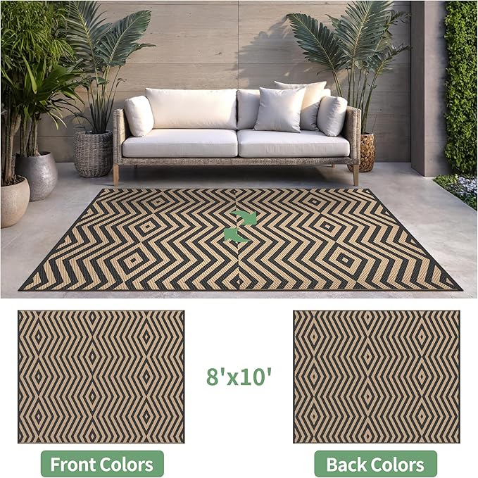 GENIMO Outdoor Rug for Patio Clearance, Lightweight Waterproof Modern RV - Image 2