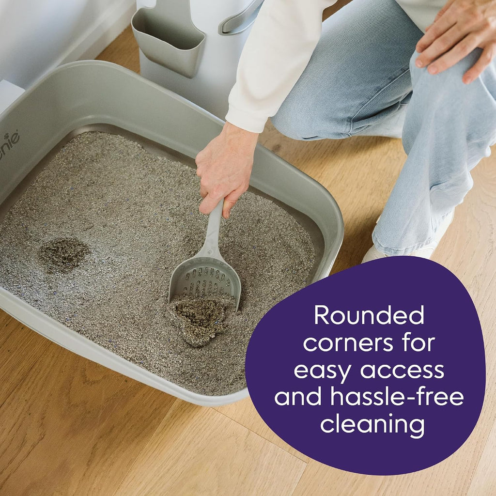 Litter Genie Platinum Stainless Steel Litter Box | Durable, Modern Design, 360° Visibility, Anti-Slip Pads