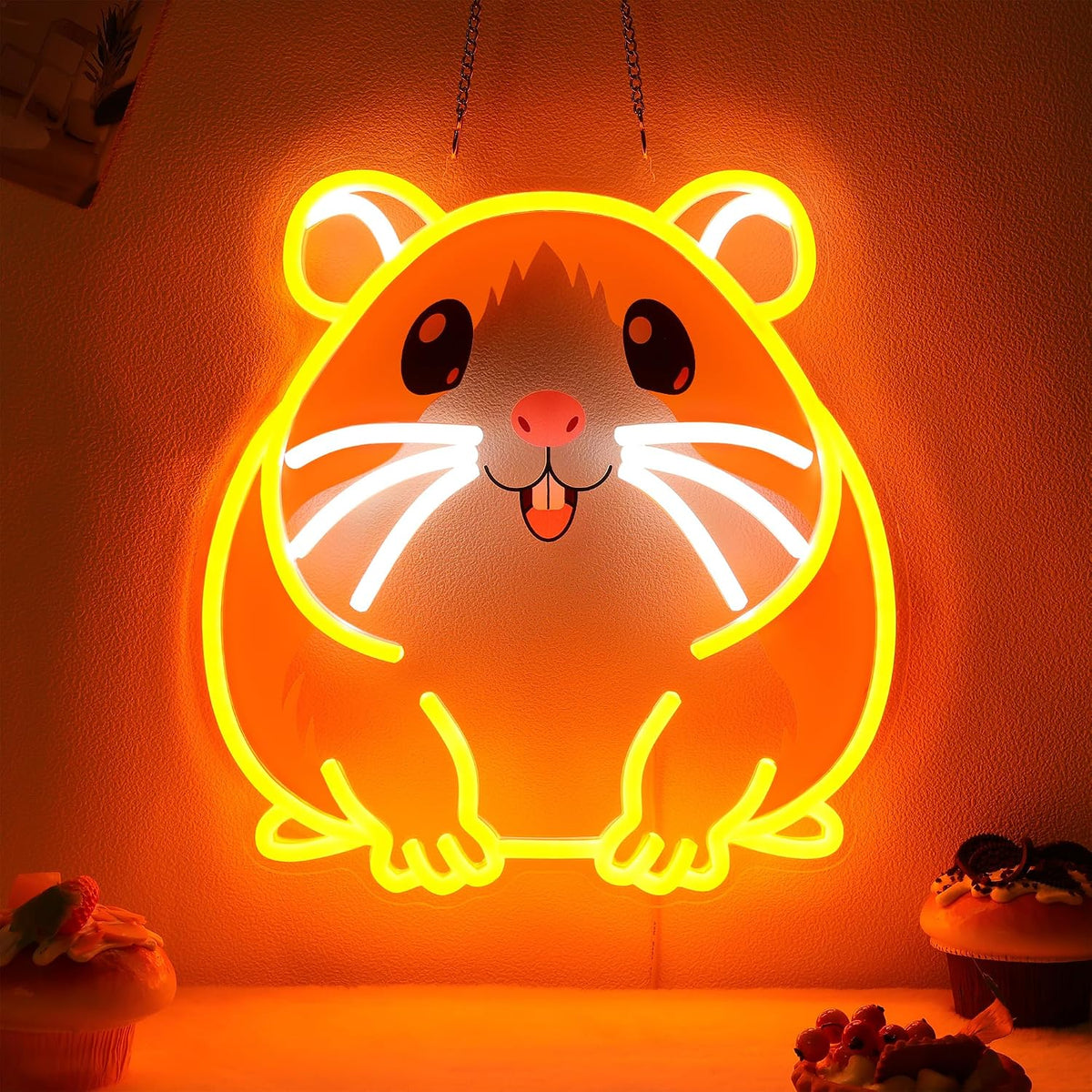 CoolGift Mart Guinea pig Neon Sign, Dimmable Wall Decor Light. Birthday Party Decorations for Home, Patio, Garden, Bars, Restaurants, Hotels, Stores, Clubs, Gift for Friends Family and Kids