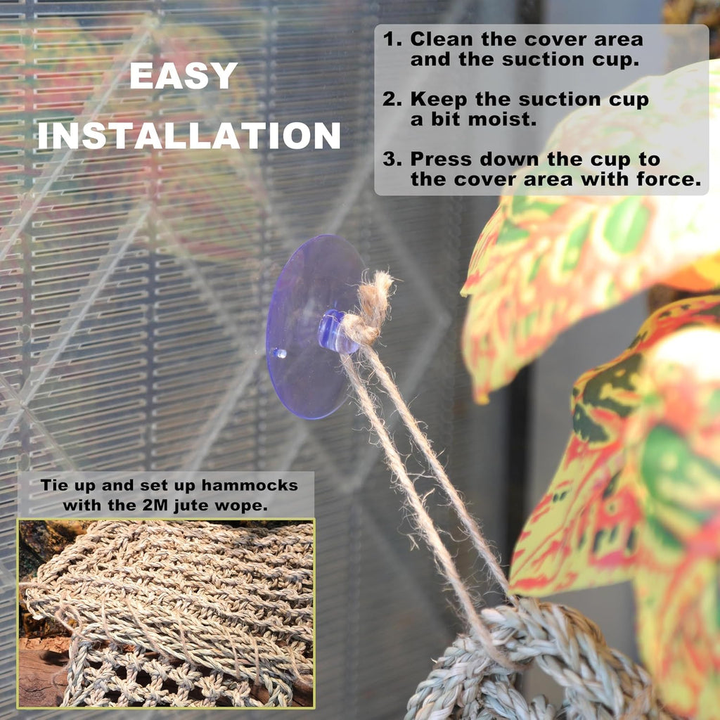 Bearded Dragon Hammock Lizard Tank Accessories Reptile Lounger Amphibian Habitat Décor for Chameleon, Geckos, Snakes, Hermit Crab, Lguana Reptiles, Tortoises
