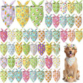 Abbylike 50 Pcs Easter Dog Bandanas Bulk Bunny Egg Carrot Bandanas by Abbylike