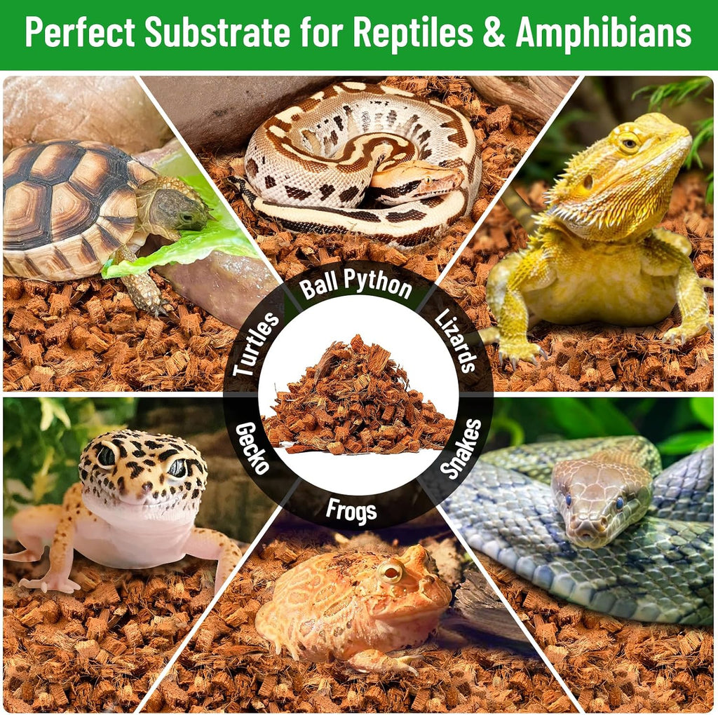 Riare 4Pack Coconut Husk Chip for Reptiles, 4.4LB Coconut Fiber Substrate