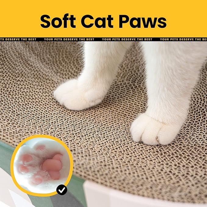 Cat Scratcher Cardboard, 2 in 1 Oval Cat Scratch Pad Bowl - Image 6