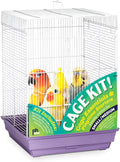 Prevue Pet Products Square Roof Bird Cage Kit - White and Purple