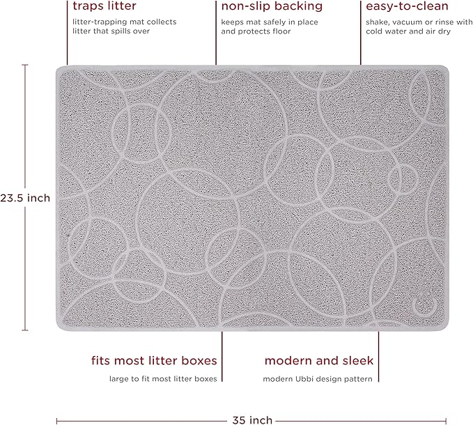 Ubbi Pet Cat Litter Mat, Non-Slip Litter Trapping Mat - Image 2