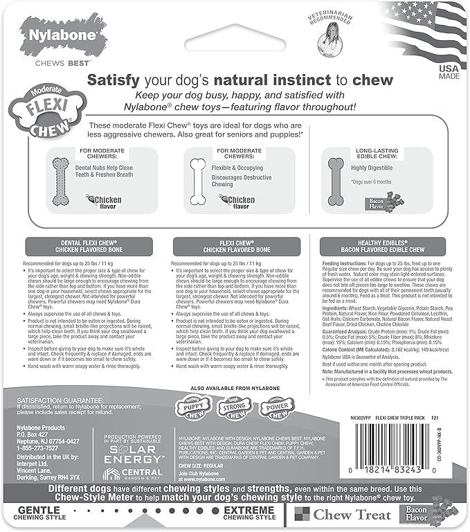 Nylabone Original Bone Flexi Chew Toy Value Pack - Image 10
