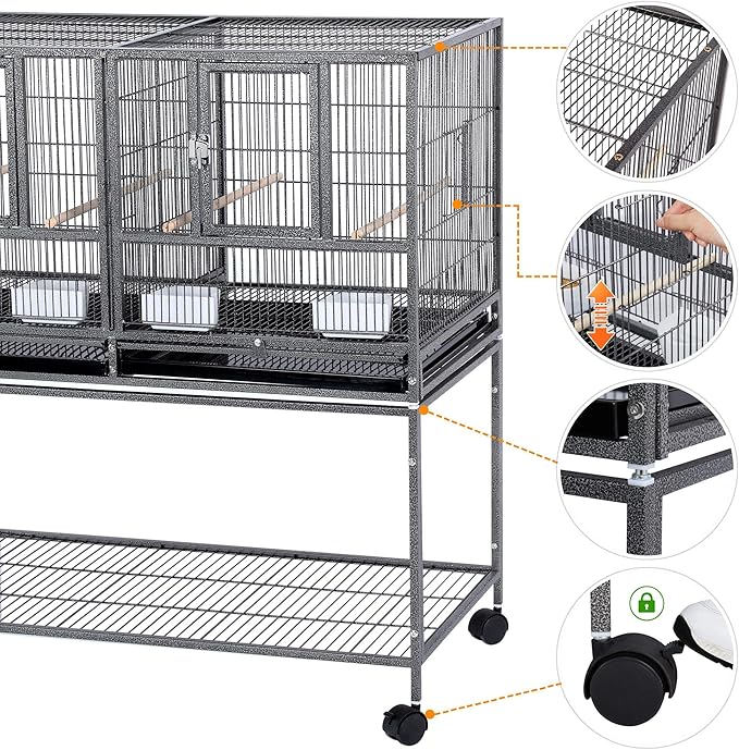 Yaheetech Stackable Divided Breeder Breeding Parakeet Bird Cage - Image 4