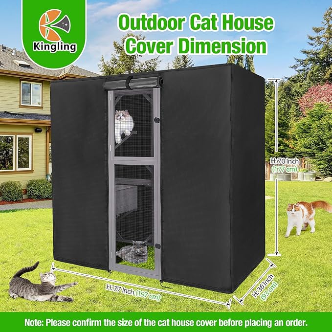 Kingling Outdoor Cat House Cover Weatherproof, Thermal Covers - Image 5