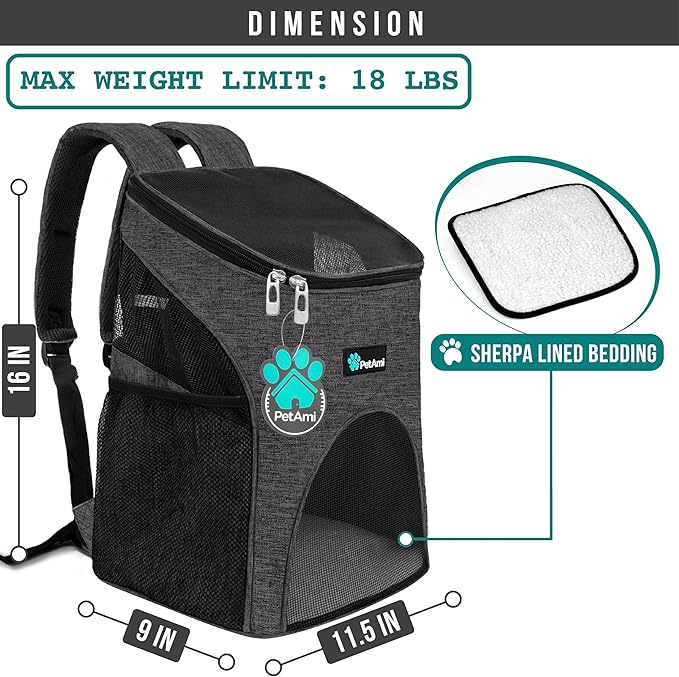 PetAmi Small Dogs and Cat Backpack Carrier, Airline Approved Pet Backpack - Image 2