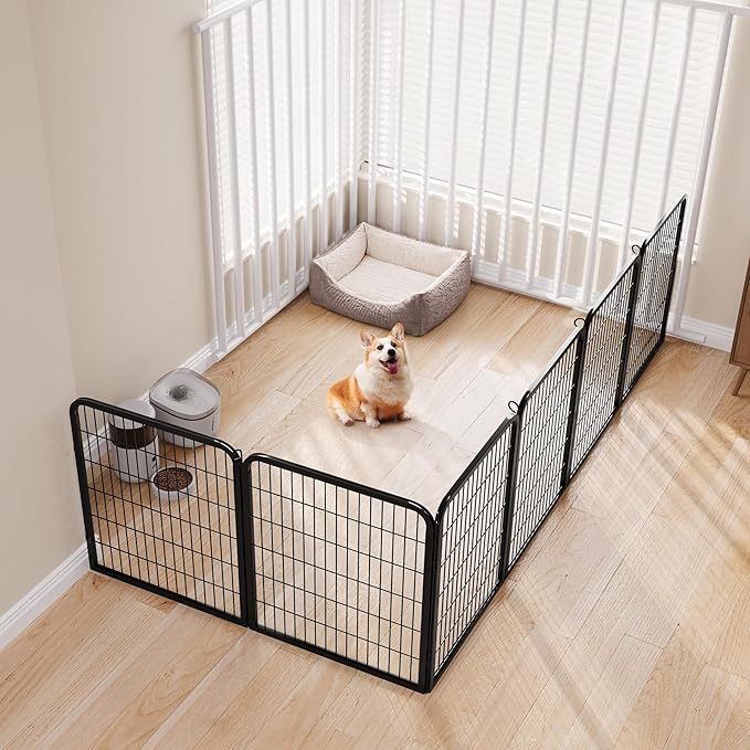 Yaheetech Dog Playpen Outdoor, 32 inch 4 Panels Dog Pen Indoor Heavy Duty Puppy - Image 3