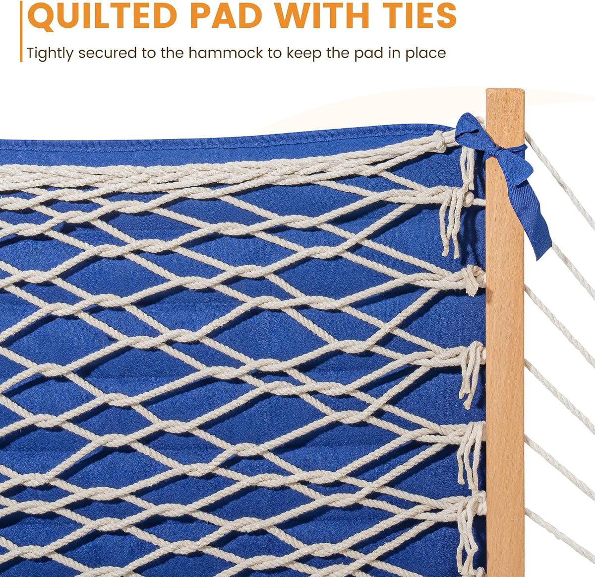 Lazy Daze Double Handwoven Rope Hammock with Pad and Pillow Set for Outdoor