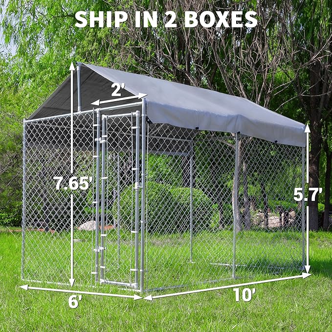 HITTITE Extra Large Outdoor Dog Kennel, Anti-Rust Dog Kennel Outside - Image 5