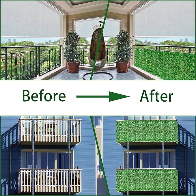 Artificial Ivy Fence Privacy Screen, 60 x 120 Inch UV-Anti Artificial Fake Ivy - Image 4