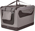 Amazon Basics Portable Folding Soft Pet Dog Crate Carrier Kennel for Large Dogs, Easy to Clean, 36 x 24 x 24 inches, Grey