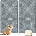nunubaby Washable Pee Pads for Dogs, Stylish, Non-Slip and Leak-Proof Pee Pads. Reusable Potty Pads for Dogs for Crates and Floors.(Blue/Multi, 24" x48" )
