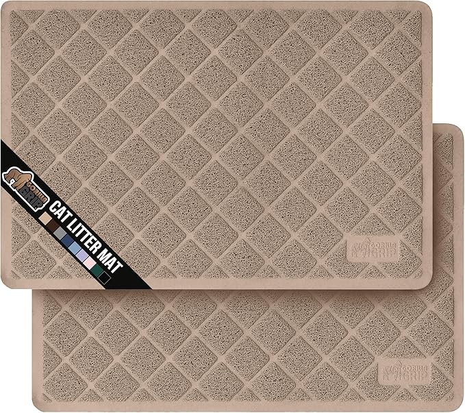 GORILLA GRIP Cat Litter Box Mat, Water Resistant, US Designed Kitty Litter by GorillaGrip
