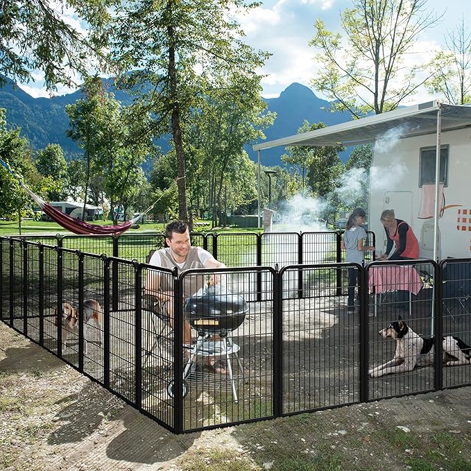 Yaheetech Dog Playpen Outdoor, 40 inch 4 Panels Dog Pen Indoor Heavy Duty Puppy - Image 3