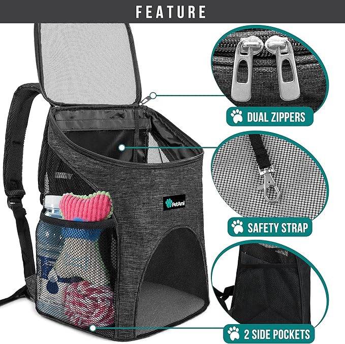 PetAmi Small Dogs and Cat Backpack Carrier, Airline Approved Pet Backpack - Image 3