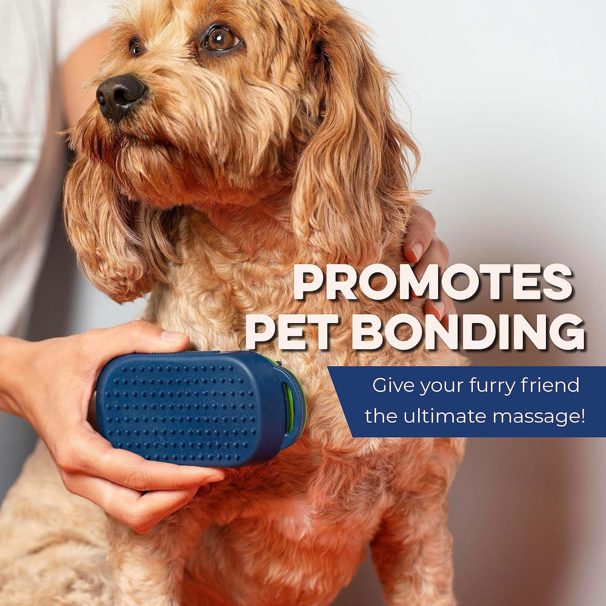 Silicone Dog Brush, Shedding & Massage Brush, Cat Bath Scrubber, Navy