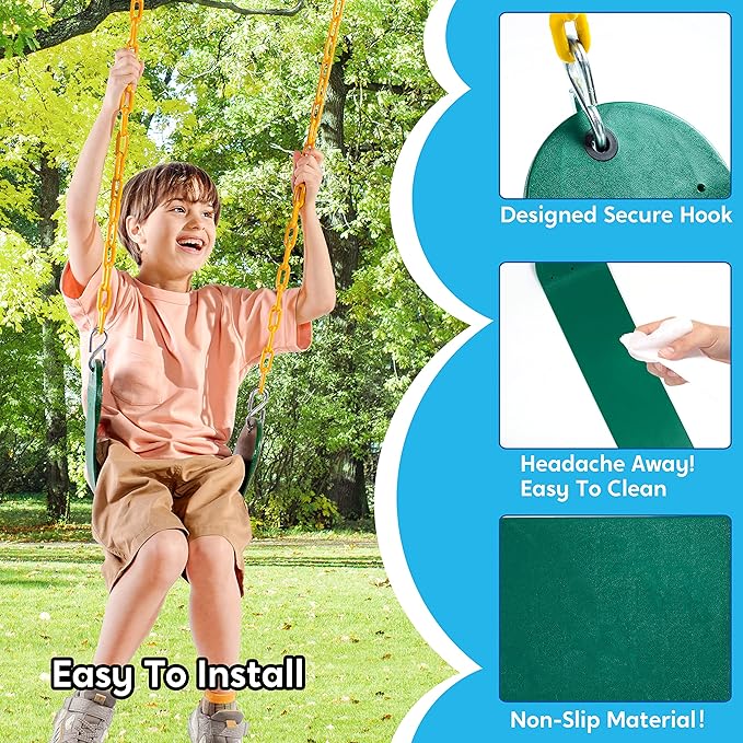 TURFEE 2 Pack Green Swing Seats Heavy Duty - Image 4