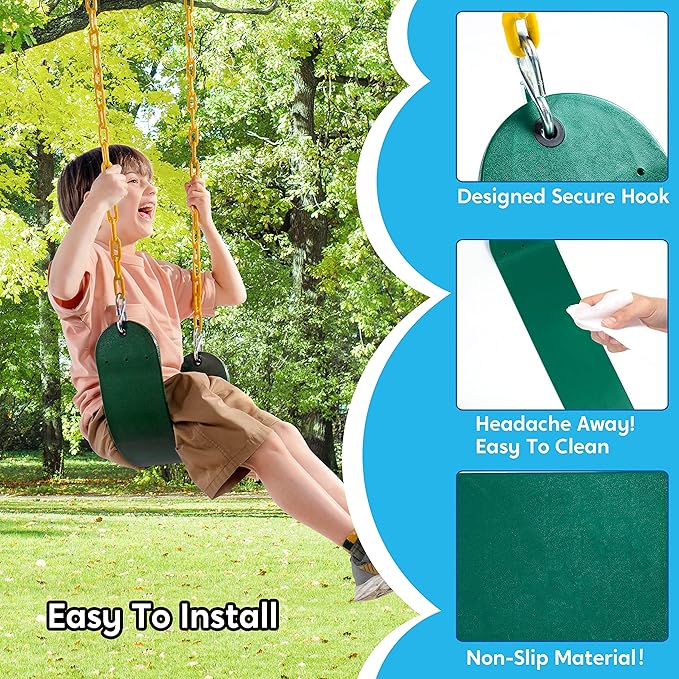 TURFEE 3 Pack Green Swing Seats Heavy Duty - Image 4