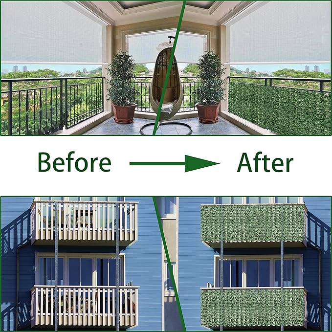 Artificial Fence Privacy Screen: 4FT x 20FT UV-Anti Faux Greenery Backdrop Ivy - Image 4